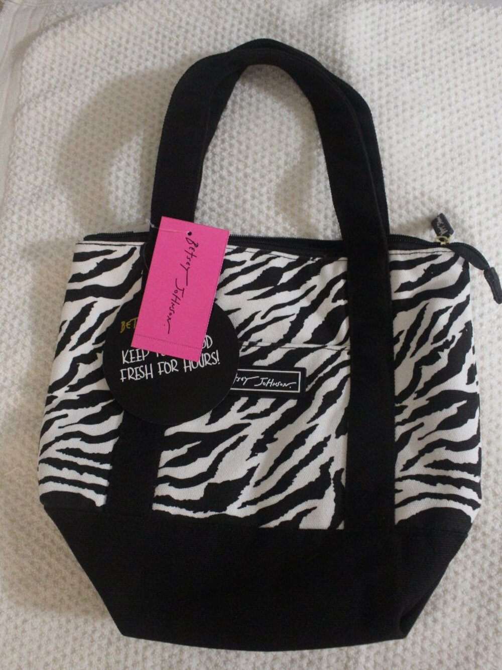 Betsey Johnson Zebra Print Insulated Lunch Tote